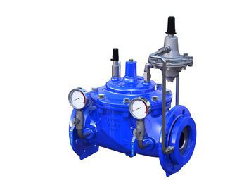 EN 1074-5 PN16 Stroomregelklep Ductiel ijzer roestvrij staal Trim Handmatige activering Blauw Ral 5005