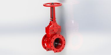Rood Elastiek Zittend UL FM Gate Valve Flange Groove Connection Beschikbaar