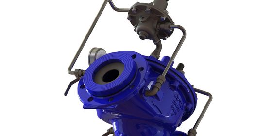 Hydraulisch bediende stroomregelklep met EN1074-5 standaard en 0-80 graden Fahrenheit temperatuurbereik