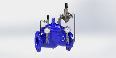 SS304 Pilot bediende stroomregelklep PN10/16/25 Ral5005 Voor 0-80°F Temperatuurbereik