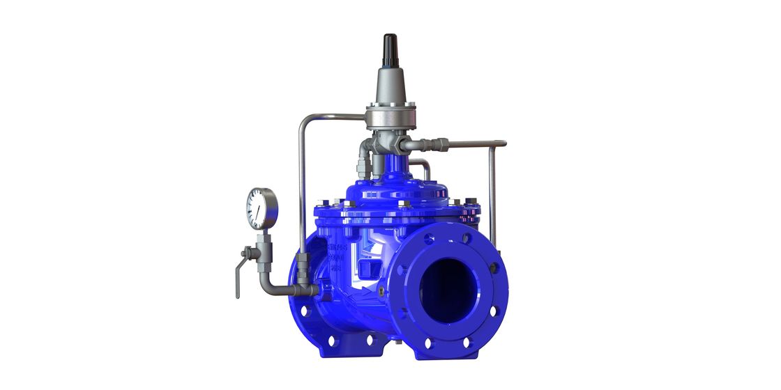 Drukondersteunende klep met PN25 maximale druk, 0-80°C werktemperatuur en flensverbinding voor industriële vloeistofregeling