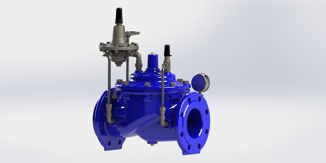 Handmatig Blauw Ral5005 Stroomregelklep Roestvrij staal voor ductiele ijzeren buizen Model A400