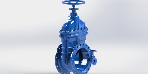 Flankeerde poortklep met EPDM-dichting voor een hoge doorstroming en een laag drukverlies in watersystemen