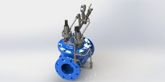 Overspanningsventiel met duurzame afwerking RAL5005 en nylonversterkt diafragma conform EN1074-5